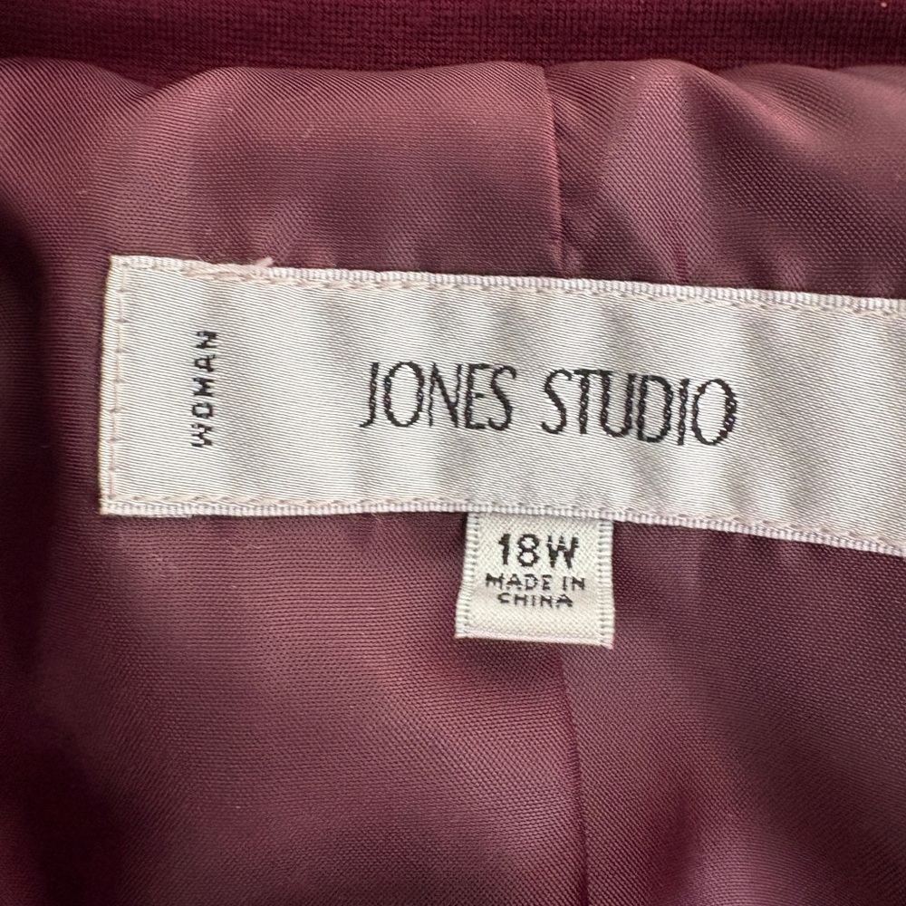 Jones Studio Burgundy Women's Pea Coat, Size 18W - Picture 3 of 13